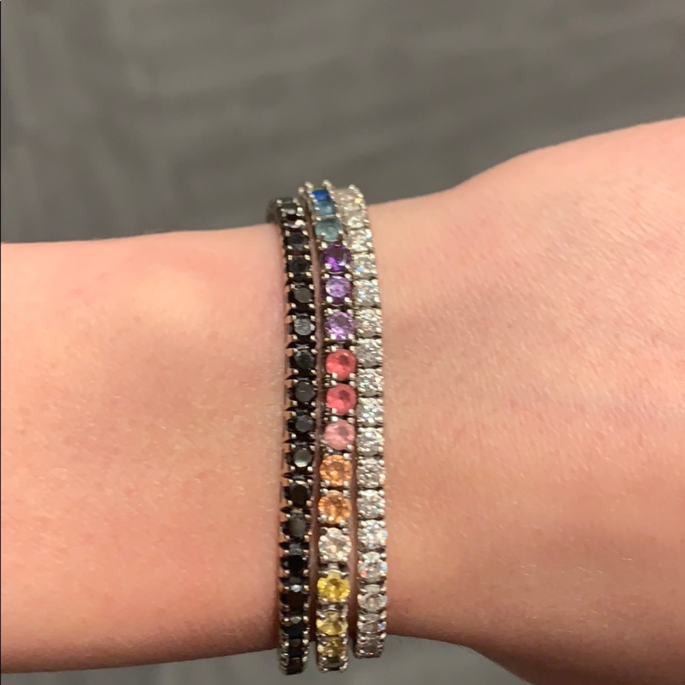 Adjustable Pullback Multi Color Rainbow Bracelet - image 3